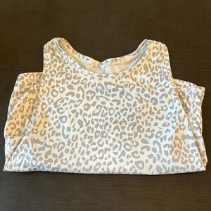 White and Gray print athletic tank